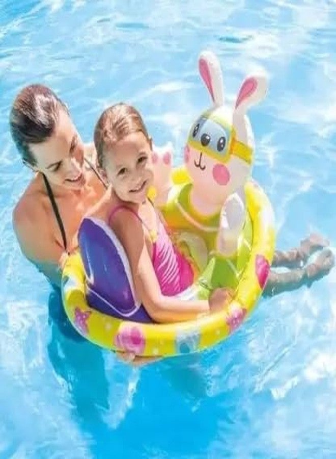 SVShoperzone See Me Sit Float Inflatable Swim Pool Water Ring Tube Boat for 3-4 Years Kids, Duck Shape Baby Float Ring Swimming Pool Toys Tube Raft for Babies, Cartoon Float Pool Ring - Image 4